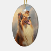 Ruw collie / Schotse collie Keramisch Ornament (Links)