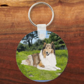 Ruw Collie-sleutelhanger Sleutelhanger (Voorkant)