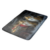 Ruw Collie Snowy Sleigh Kerstmisdecor Badmat (Gekanteld)