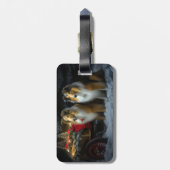 Ruw Collie Snowy Sleigh Kerstmisdecor Bagagelabel (Achterkant verticaal)