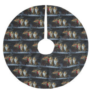 Ruw Collie Snowy Sleigh Kerstmisdecor Kerstboom Rok