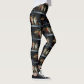 Ruw Collie Snowy Sleigh Kerstmisdecor Leggings (Rechts)