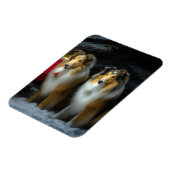 Ruw Collie Snowy Sleigh Kerstmisdecor Magneet (Linkerzijde)