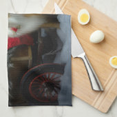 Ruw Collie Snowy Sleigh Kerstmisdecor Theedoek (Quarter Fold)