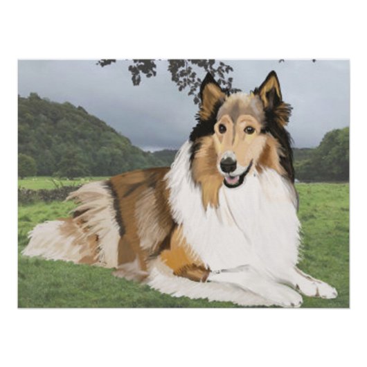 Ruw Collie tegen de Yorkshire Dales Perfect Poster (Voorkant)
