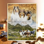 Ruw Collies Portrait & Sheep Herding + Quote - Legpuzzel