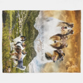Ruw Collies Portret & Sheepherding - Gepersonalise Fleece Deken (Voorkant (Horizontaal))