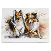 Ruw Collies schilderij Groot Cadeauzakje (Voorkant)