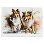 Ruw Collies schilderij Groot Cadeauzakje (Achterkant)