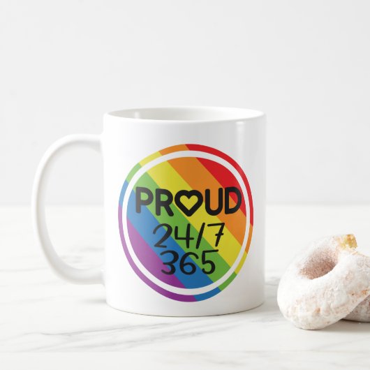 Ruw de maand van de pride van de regenboogkleuren  koffiemok (Met donut)