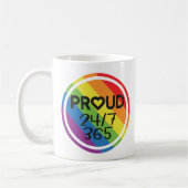 Ruw de maand van de pride van de regenboogkleuren  koffiemok (Links)