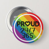 Ruw de maand van de pride van de regenboogkleuren  ronde button 7,6 cm (Voorkant /achterkant)