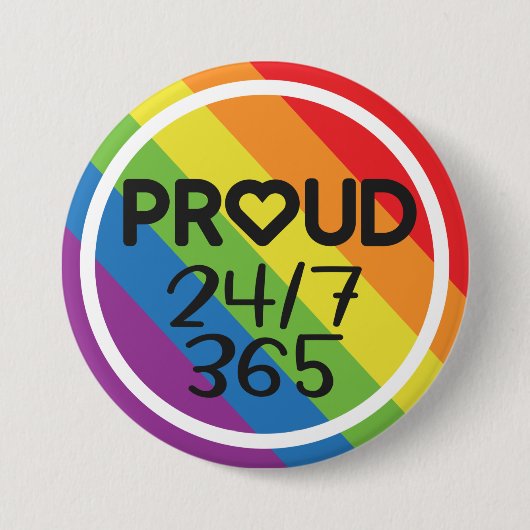 Ruw de maand van de pride van de regenboogkleuren  ronde button 7,6 cm (Voorkant)