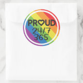 Ruw de maand van de pride van de regenboogkleuren  ronde sticker (Tas)