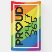 Ruw de maand van de pride van de regenboogkleuren spandoek (Verticaal)