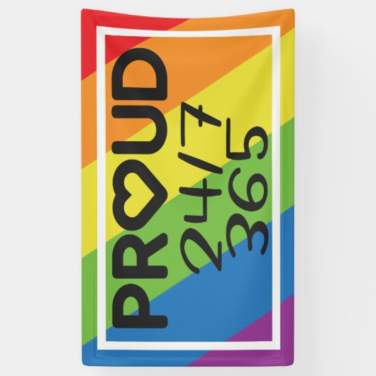 Ruw de maand van de pride van de regenboogkleuren  spandoek (Verticaal)