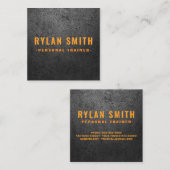 Ruw, donker gedurfd masculine modern vierkante visitekaartje (Voorkant / Achterkant)