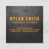 Ruw, donker gedurfd masculine modern vierkante visitekaartje (Achterkant)