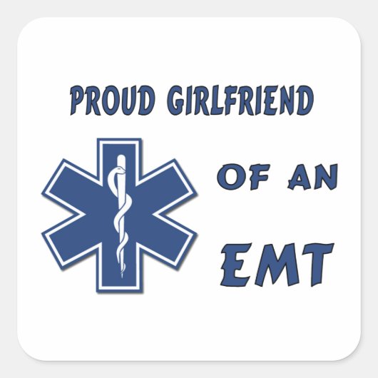 Ruw EMT-Vriendin Vierkante Sticker (Voorkant)
