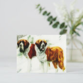 ruw en glad Sint-Bernard-schilderij Briefkaart (Staand voorkant)