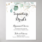 Ruw Eucalyptus Gouden Signature Dranken Bord Poster (Voorkant)