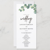 Ruw Eucalyptus Groene Huwelijksprogramma (Voorkant)
