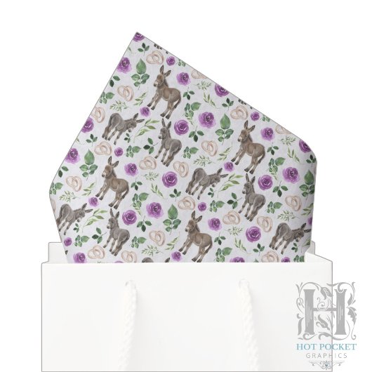 Ruw Ezel Bloem Papier Paarse Tissue Papier