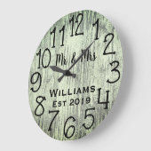 Ruw Gepersonaliseerd Grijs Hout Op Maat Grote Klok (Hoek)