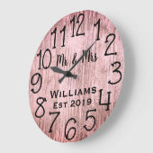 Ruw Gepersonaliseerd Grijs Hout Op Maat Grote Klok (Hoek)