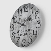 Ruw Gepersonaliseerd Grijs Hout Op Maat Grote Klok (Hoek)