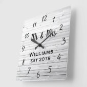 Ruw Gepersonaliseerd Grijs Hout Op Maat Vierkante Klok (Hoek)