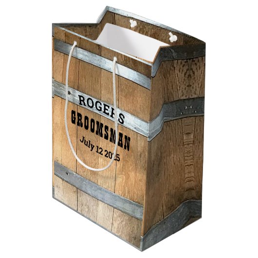 Ruw Gepersonaliseerd Jonggezellenfeest Medium Cadeauzakje (Achterkant Gekanteld)