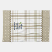 Ruw geruit Kerstfeest vrolijk en stralend Theedoek (Horizontaal)