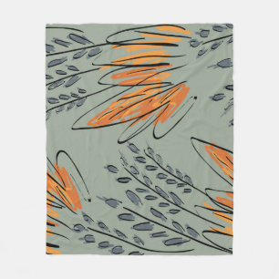 Ruw geschetst gras etnisch ontwerp fleece deken