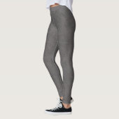 Ruw grijs lederen print leggings (Links)