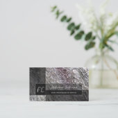 Ruw grijs marmer van rotsmarmer monogram b visitekaartje (Staand voorkant)