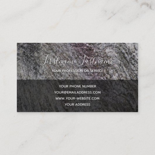 Ruw grijs marmer van rotsmarmer monogram b visitekaartje (Achterkant)