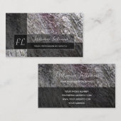 Ruw grijs marmer van rotsmarmer monogram b visitekaartje (Voorkant / Achterkant)