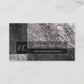 Ruw grijs marmer van rotsmarmer monogram b visitekaartje (Voorkant)