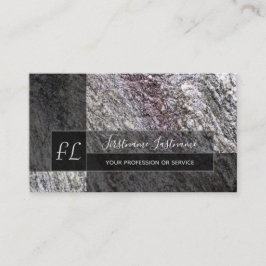 Ruw grijs marmer van rotsmarmer monogram b visitekaartje