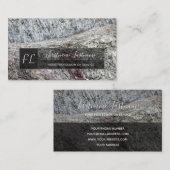 Ruw grijs marmer van rotsmarmer monogram b visitekaartje (Voorkant / Achterkant)