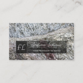 Ruw grijs marmer van rotsmarmer monogram b visitekaartje