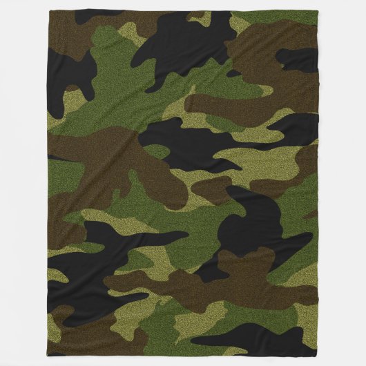 Ruw Groen Camo Militaire Custom Fleece Dekens (Voorkant)