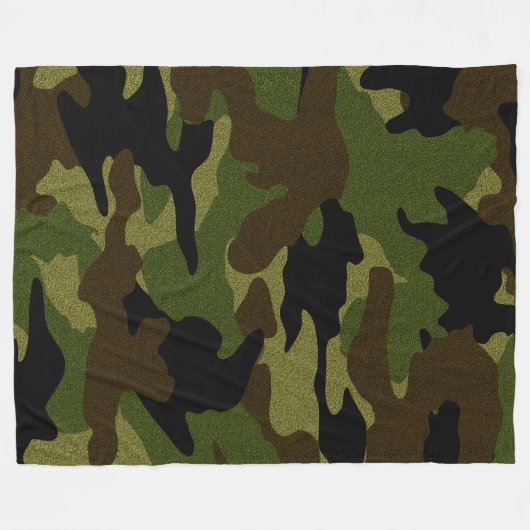 Ruw Groen Camo Militaire Custom Fleece Dekens (Voorkant (Horizontaal))