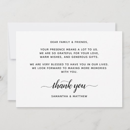 Ruw Handgeschreven Script Foto Bruiloft Bedankkaart (Achterkant)