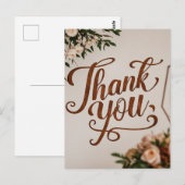 Ruw handletteren dank je wel bruiloft briefkaart (Voorkant / Achterkant)