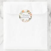 Ruw Herfst Bloem Bruiloft Borrel Dank Je Ronde Sticker (Tas)