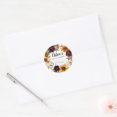 Ruw Herfst Bloemstuk Bruidsdiner Bedankt Ronde Sticker (Envelop)