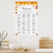 Ruw Herfstbladeren Trouw Zittijd Chart Poster (Keuken)