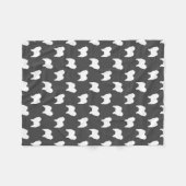 Ruw hoest Silhouettes Pattern Grey and White Fleece Deken (Voorkant (Horizontaal))